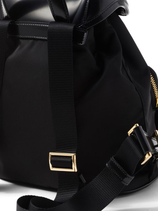Prada logo-plaque panelled backpack - Image 7