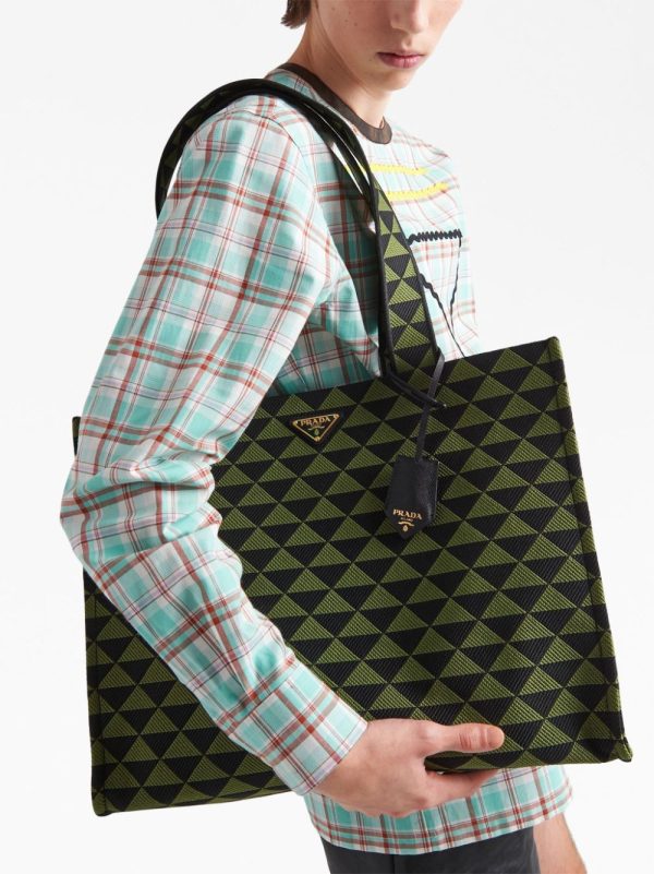 Prada large Symbole embroidered tote bag - Image 7