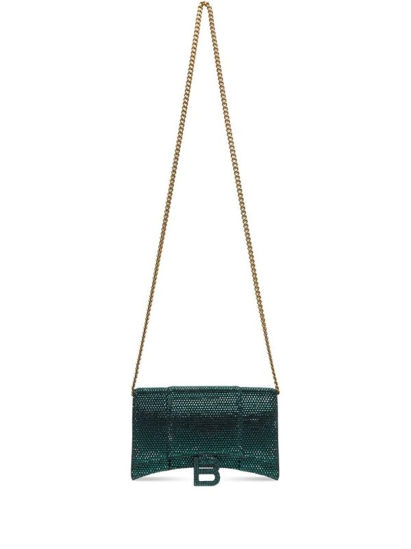 Balenciaga Hourglass crystal-embellished shoulder bag