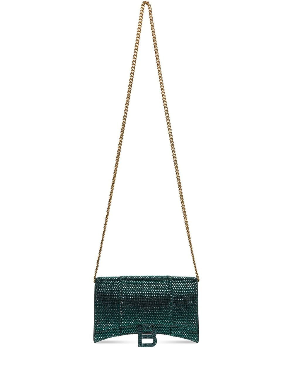 Balenciaga Hourglass crystal-embellished shoulder bag